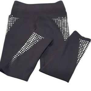 Athleta Athletic Leggings Women's Size XXS Stretch Black White Spotted
